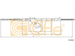 COFLE 17.0015 trosas, stovėjimo stabdys 
 Stabdžių sistema -> Valdymo svirtys/trosai
3640021B00, 3640030B00, 3640201B00