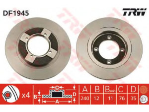 TRW DF1945 stabdžių diskas 
 Stabdžių sistema -> Diskinis stabdys -> Stabdžių diskas
4020605A00, 4020605A01