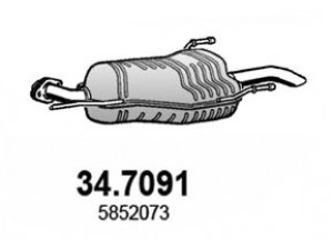 ASSO 34.7091 galinis duslintuvas 
 Išmetimo sistema -> Duslintuvas
5852073, 5852074, 5852100, 5852107