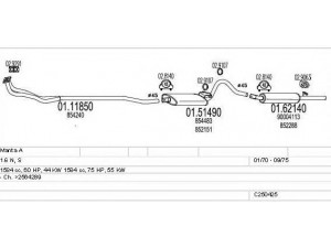 MTS C250425005166 išmetimo sistema 
 Išmetimo sistema -> Išmetimo sistema, visa