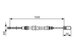 BOSCH 1 987 477 334 trosas, stovėjimo stabdys 
 Stabdžių sistema -> Valdymo svirtys/trosai
60 25 002 627