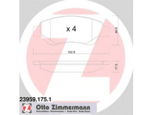 ZIMMERMANN 23959.175.1 stabdžių trinkelių rinkinys, diskinis stabdys 
 Techninės priežiūros dalys -> Papildomas remontas
044650H020, 16 138 199 80, 425327