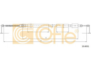 COFLE 10.6031 trosas, stovėjimo stabdys 
 Stabdžių sistema -> Valdymo svirtys/trosai
4745A5, 4745N9, 9622434980