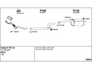 FENNO VW904 išmetimo sistema 
 Išmetimo sistema -> Išmetimo sistema, visa