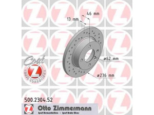 ZIMMERMANN 500.2304.52 stabdžių diskas 
 Dviratė transporto priemonės -> Stabdžių sistema -> Stabdžių diskai / priedai
002 415 019, 6UO 615 301