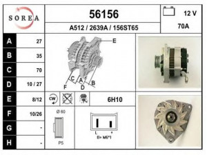 EAI 56156 kintamosios srovės generatorius 
 Elektros įranga -> Kint. sr. generatorius/dalys -> Kintamosios srovės generatorius
7701352043