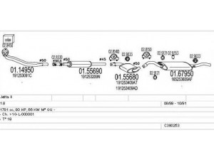 MTS C380253003069 išmetimo sistema 
 Išmetimo sistema -> Išmetimo sistema, visa