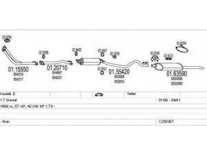 MTS C250397005130 išmetimo sistema 
 Išmetimo sistema -> Išmetimo sistema, visa