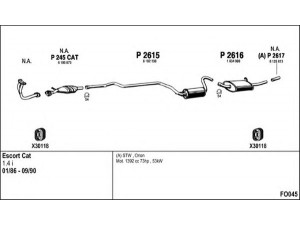 FENNO FO045 išmetimo sistema 
 Išmetimo sistema -> Išmetimo sistema, visa