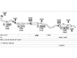 MTS C260157006056 išmetimo sistema 
 Išmetimo sistema -> Išmetimo sistema, visa