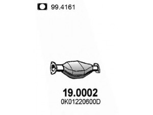 ASSO 19.0002 katalizatoriaus keitiklis 
 Išmetimo sistema -> Katalizatoriaus keitiklis
0K01220600D, OK01220600D