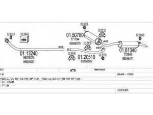MTS C070056000975 išmetimo sistema 
 Išmetimo sistema -> Išmetimo sistema, visa