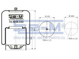 SEM LASTIK 72.4838.C03 dėklas, pneumatinė pakaba
946 320 01 21