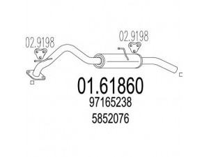 MTS 01.61860 galinis duslintuvas 
 Išmetimo sistema -> Duslintuvas
5852076, 97165238