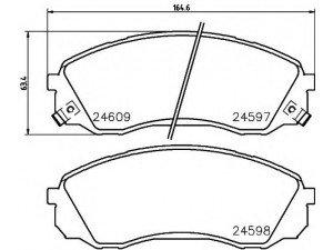 HELLA 8DB 355 013-541 stabdžių trinkelių rinkinys, diskinis stabdys 
 Techninės priežiūros dalys -> Papildomas remontas
581014HA50, 581014DE00