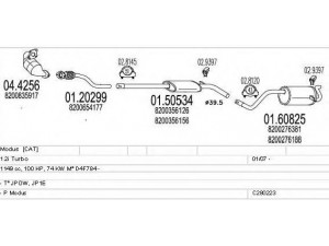 MTS C280223006789 išmetimo sistema 
 Išmetimo sistema -> Išmetimo sistema, visa