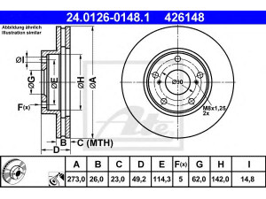 ATE 24.0126-0148.1 stabdžių diskas 
 Dviratė transporto priemonės -> Stabdžių sistema -> Stabdžių diskai / priedai
43512-02180, 43512-12690