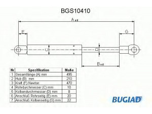 BUGIAD BGS10410 dujinė spyruoklė, bagažinė 
 Priedai -> Bagažinė/pakrovimo skyrius
171827550A