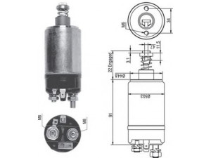 MAGNETI MARELLI 940113050250 solenoidinis jungiklis, starteris
