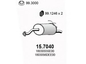 ASSO 15.7040 galinis duslintuvas 
 Išmetimo sistema -> Duslintuvas
18030S5SE00, 18030S5SE10, 18030S6AJ00