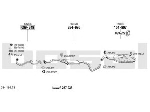 BOSAL 034.199.73 išmetimo sistema 
 Išmetimo sistema -> Išmetimo sistema, visa