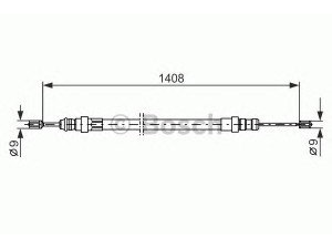 BOSCH 1 987 477 488 trosas, stovėjimo stabdys 
 Stabdžių sistema -> Valdymo svirtys/trosai
96 012 379