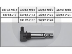 BRECAV 114.010 ritė, uždegimas 
 Kibirkšties / kaitinamasis uždegimas -> Uždegimo ritė
036 905 100 A, 036 905 100 B, 036 905 100 C