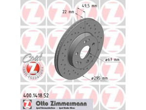 ZIMMERMANN 400.1418.52 stabdžių diskas 
 Stabdžių sistema -> Diskinis stabdys -> Stabdžių diskas
124 421 1512