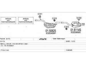 MTS C380845016279 išmetimo sistema 
 Išmetimo sistema -> Išmetimo sistema, visa