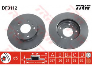 TRW DF3112 stabdžių diskas 
 Dviratė transporto priemonės -> Stabdžių sistema -> Stabdžių diskai / priedai
402069C100, 402069C101