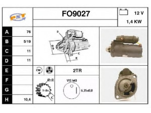 SNRA FO9027 starteris
88BB11000BA, 91BB11000KA