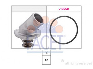FACET 7.8402 termostatas, aušinimo skystis 
 Aušinimo sistema -> Termostatas/tarpiklis -> Thermostat
92061279