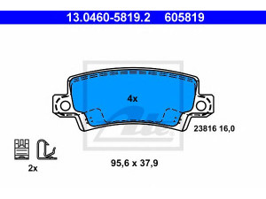 ATE 13.0460-5819.2 stabdžių trinkelių rinkinys, diskinis stabdys 
 Techninės priežiūros dalys -> Papildomas remontas
04466-02020, 04466-02070, 04466-02160