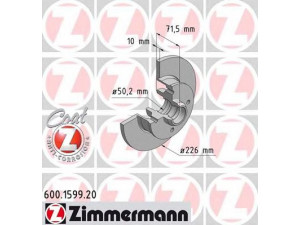 ZIMMERMANN 600.1599.20 stabdžių diskas 
 Dviratė transporto priemonės -> Stabdžių sistema -> Stabdžių diskai / priedai
191 615 601, 191 615 601 B, 357 615 601
