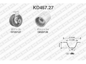 SNR KD457.27 paskirstymo diržo komplektas 
 Techninės priežiūros dalys -> Papildomas remontas
038198119, 03L109244C, 045109243C