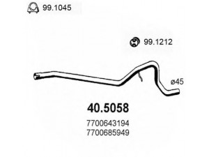 ASSO 40.5058 išleidimo kolektorius 
 Išmetimo sistema -> Išmetimo vamzdžiai
7700643194, 7700685949