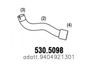 ASSO 530.5098 išleidimo kolektorius 
 Išmetimo sistema -> Išmetimo vamzdžiai
9304921301