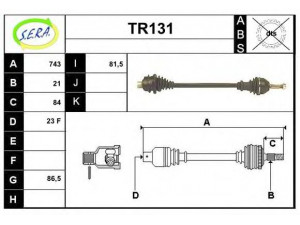 SERA TR131 kardaninis velenas 
 Ratų pavara -> Kardaninis velenas
7700102137, 7700103776, 7700104632