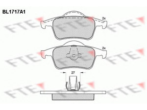 FTE BL1717A1 stabdžių trinkelių rinkinys, diskinis stabdys 
 Techninės priežiūros dalys -> Papildomas remontas
272399, 2723997, 274334, 30648382