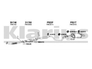 KLARIUS 700038U išmetimo sistema 
 Išmetimo sistema -> Išmetimo sistema, visa