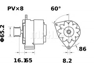MAHLE ORIGINAL MG 180 kintamosios srovės generatorius
1157422, ED0011574220