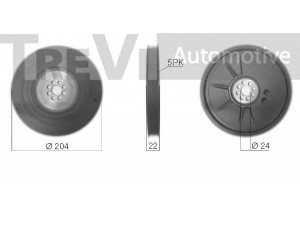 TREVI AUTOMOTIVE PC1286 skriemulys, alkūninis velenas 
 Diržinė pavara -> Dirželio skriemulys
079105251N, 079105251N