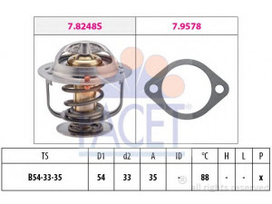 FACET 7.8248 termostatas, aušinimo skystis 
 Aušinimo sistema -> Termostatas/tarpiklis -> Thermostat