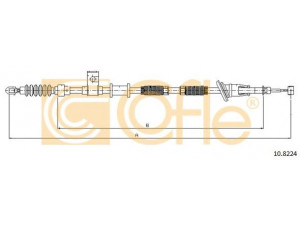 COFLE 10.8224 trosas, stovėjimo stabdys 
 Stabdžių sistema -> Valdymo svirtys/trosai
30621299, 30644116, 30884538