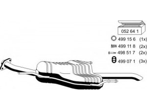 ERNST 052122 galinis duslintuvas 
 Išmetimo sistema -> Duslintuvas
58 52 054, 58 52 096, 58 52 153