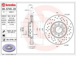 BREMBO 09.5745.2X stabdžių diskas 
 Dviratė transporto priemonės -> Stabdžių sistema -> Stabdžių diskai / priedai
4A0615301C, 4A0615301D, 4A0615301E