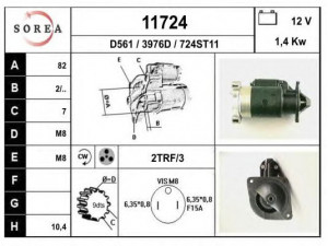 EAI 11724 starteris 
 Elektros įranga -> Starterio sistema -> Starteris
1398764, 3523303, 464317, 5003693
