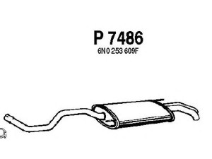 FENNO P7486 galinis duslintuvas 
 Išmetimo sistema -> Duslintuvas
6N0253609AD, 6N0253609F