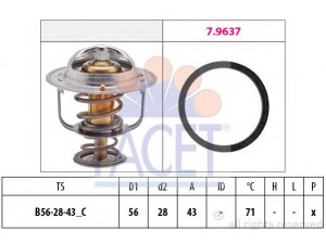 FACET 7.8650 termostatas, aušinimo skystis 
 Aušinimo sistema -> Termostatas/tarpiklis -> Thermostat
21200-00QAB, 21200-DB000, 44 15 162