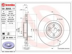 BREMBO 09.B956.11 stabdžių diskas 
 Stabdžių sistema -> Diskinis stabdys -> Stabdžių diskas
34116858071